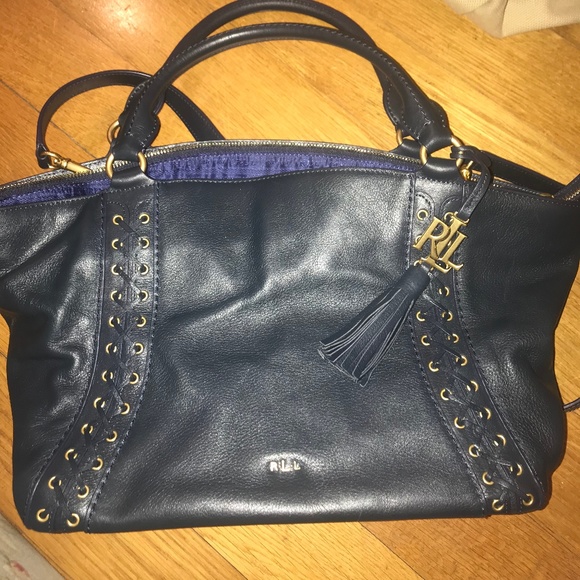 Lauren by Ralph Lauren Leather Navy Bag - Picture 4 of 7